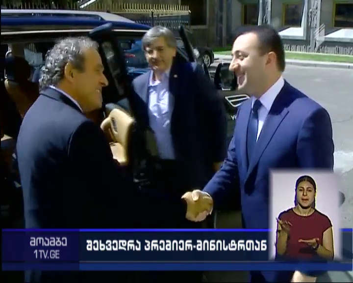 Irakli Gharibashvili hosts Michel Platini 