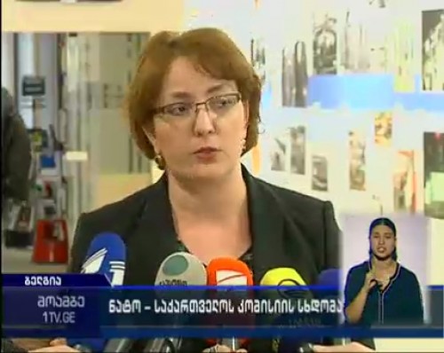 Tina Khidasheli gives speech at NATO-Georgia commission sitting