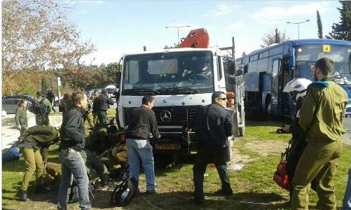 Jerusalem attack: Four dead after lorry driver rams soldiers