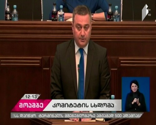Victor Dolidze at Law Committee in parliament
