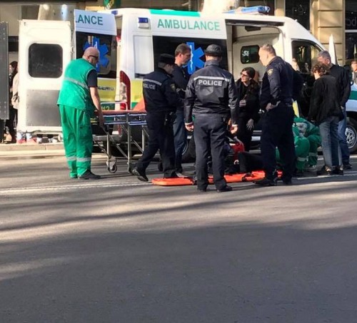 Car hits pedestrian in Tbilisi
