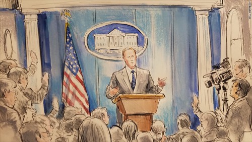 With cameras banned, CNN sends sketch artist to White House briefing