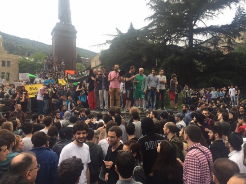 Supporters of Birja Mafia music band holding protest 