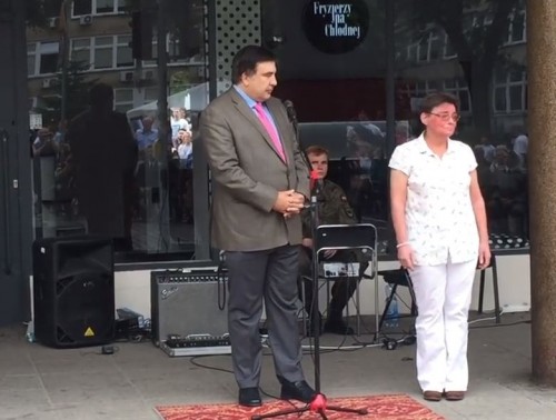 Mikheil Saakashvili arrives in Poland