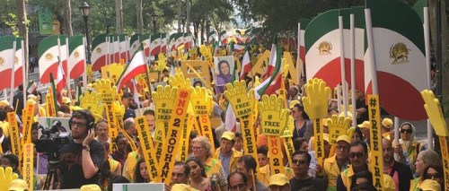 Protesters rally against Iranian president at United Nations