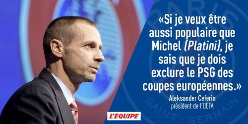 უეფას პრეზიდენტი - მე გავრიცხავ „პსჟ“-ს ევროთასებიდან 