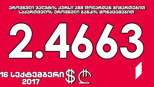 1 აშშ დოლარის ოფიციალური ღირებულება 2.4663 ლარი გახდა