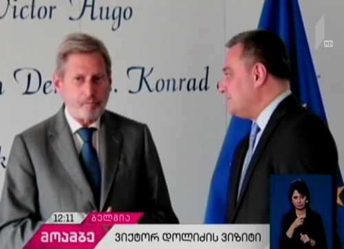 ვიქტორ დოლიძე ევროკომისარ იოჰანეს ჰანს შეხვდა 
