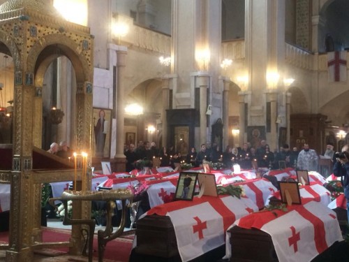 Bodies of heroes transferred from Abkhazia region to be buried today