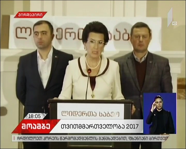 Nino Burjanadze holds briefing 
