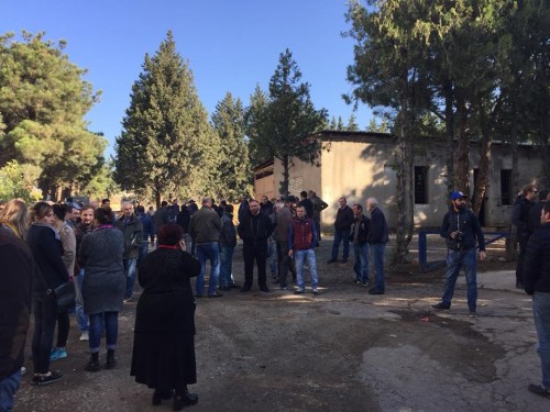 Employees of Albatross Company holding protest